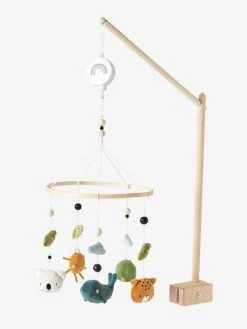 Mobile Musical MINI ZOO Beige / Multicolore - Vertbaudet -Vertbaudet Boutique mobile musical mini zoo 3