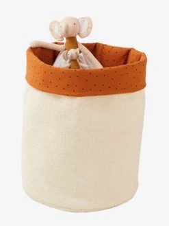 Panier Réversible Fausse Fourrure Bouclette Blanc/caramel Imprimé - Vertbaudet -Vertbaudet Boutique panier reversible fausse fourrure bouclette 2