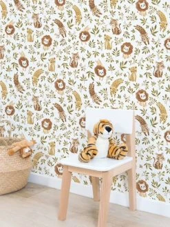 Papier Peint Animaux Savane Felidae LILIPINSO Bronze - Lilipinso -Vertbaudet Boutique papier peint animaux savane felidae lilipinso 2