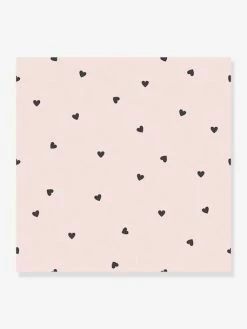 Papier Peint Intissé LILIPINSO - Minima Coeurs Noirs Rose - Lilipinso