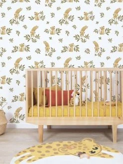 Papier Peint Léopard Savane Felidae LILIPINSO Ocre - Lilipinso -Vertbaudet Boutique papier peint leopard savane felidae lilipinso 2