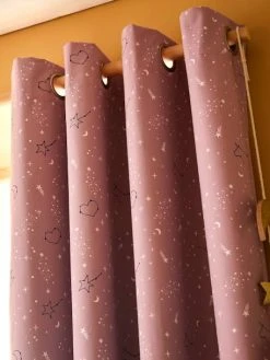 Rideau Occultant MISS CONSTELLATION Parme Foncé - Vertbaudet -Vertbaudet Boutique rideau occultant miss constellation 3