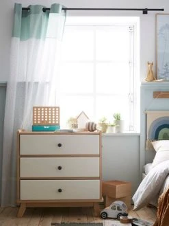 Rideau Voilage MENTHE A L'EAU Vert / Pois Multicolore - Vertbaudet -Vertbaudet Boutique rideau voilage menthe a leau 3