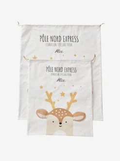 Sac à Jouets Personnalisable Renne Ecru - Vertbaudet -Vertbaudet Boutique sac a jouets personnalisable renne 2