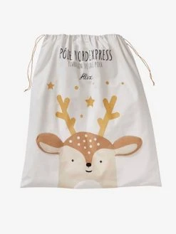 Sac à Jouets Personnalisable Renne Ecru - Vertbaudet -Vertbaudet Boutique sac a jouets personnalisable renne 4
