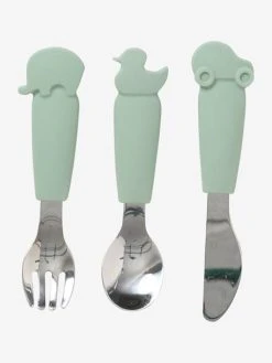 Set Couverts Enfant Silicone Et Inox X3 Sauge - Vertbaudet -Vertbaudet Boutique set couverts enfant silicone et inox x3 3