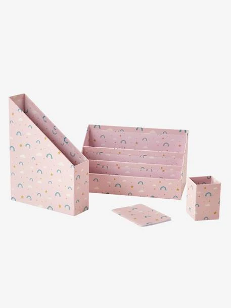 Set Rangement Bureau Arc-en-ciel Rose - Vertbaudet 3 Set Rangement Bureau Arc-en-ciel Rose - Vertbaudet