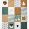 Tapis De Sol Patchwork Matelassé GREEN FOREST écru / Multicolore - Vertbaudet -Vertbaudet Boutique tapis de sol patchwork matelasse green forest