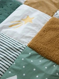 Tapis De Sol Patchwork Matelassé GREEN FOREST écru / Multicolore - Vertbaudet -Vertbaudet Boutique tapis de sol patchwork matelasse green forest 2