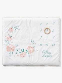Tapis Photo Bébé EAU DE ROSE écru / Rose - Vertbaudet -Vertbaudet Boutique tapis photo bebe eau de rose 4