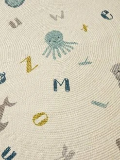 Tapis Rond Abécédaire Marin Ivoire - Vertbaudet -Vertbaudet Boutique tapis rond abecedaire marin 2