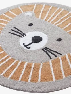 Tapis Rond Lavable Lion Gris / Orange - Vertbaudet -Vertbaudet Boutique tapis rond lavable lion 4