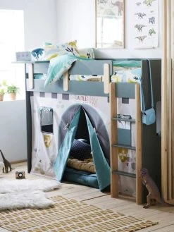 Tente De Lit Château Fort Pour Lit Mezzanine Mi Hauteur Ligne Everest Gris - Vertbaudet -Vertbaudet Boutique tente de lit chateau fort pour lit mezzanine mi hauteur ligne everest 3