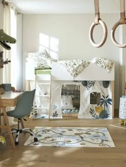 Tente De Lit Jungle Imaginaire Blanc Clair Uni Avec Decor - Vertbaudet -Vertbaudet Boutique tente de lit jungle imaginaire 3